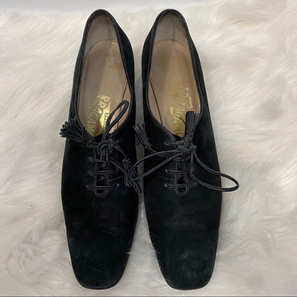 Salvatore Ferragamo Loggia Suede Oxford 6.5AA